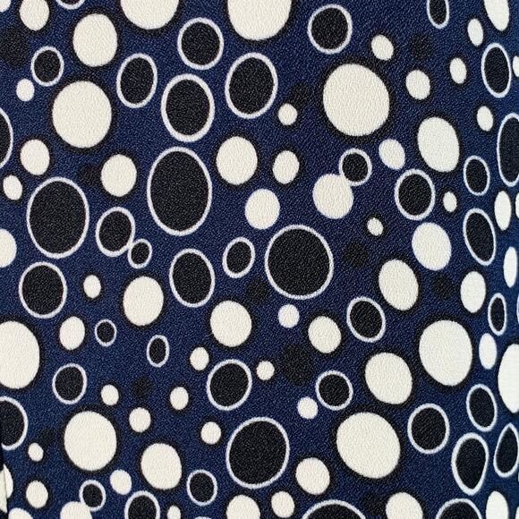 MARNI Size 4 Navy Black Viscose Circles Bow Blouse - Picture 2 of 9